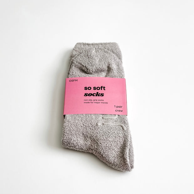 Non-Slip Fuzzy Socks - Dove Gray