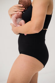 Maternity & Postpartum Support Bloomers - Scallop Edge Black