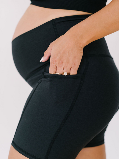 Maternity & Postpartum: Forever High Rise Pocket Shorts