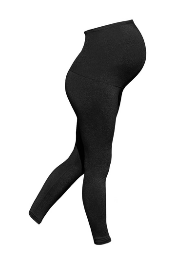 Sculpt & Support Maternity Belly Support Leggings with pockets - Luxe Black