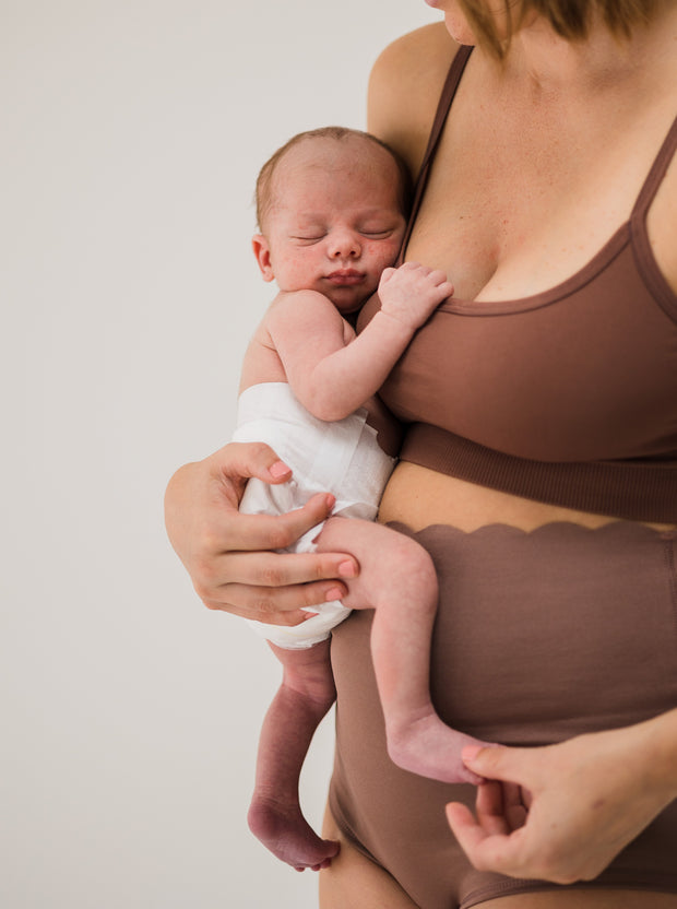 Maternity & Postpartum Support Bloomers  - Scallop Edge Coco