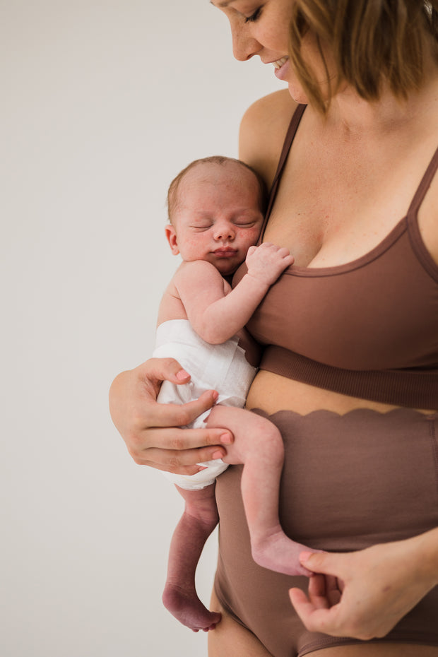 Maternity & Postpartum Support Bloomers  - Scallop Edge Coco