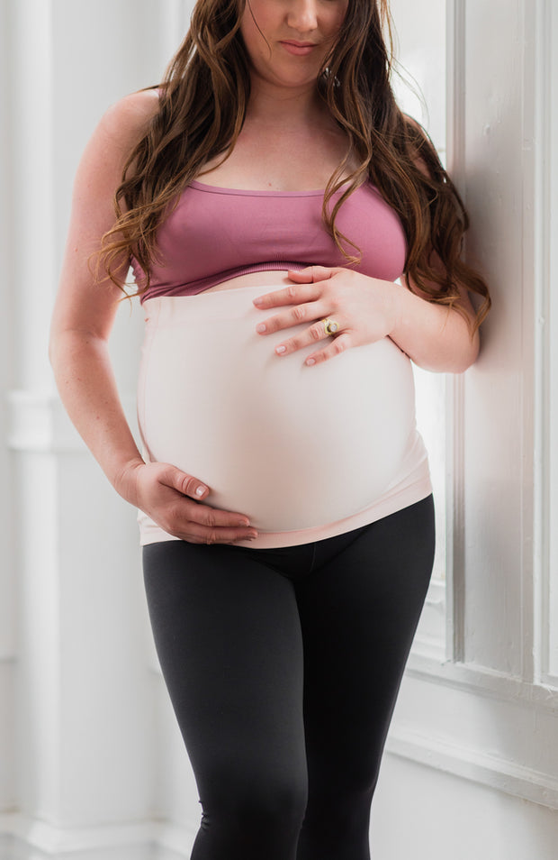 Front of blush active maternity support band